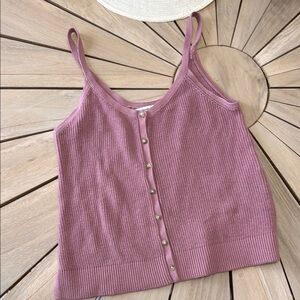 Abercrombie magenta Ribbed Button-Down Tank Top XS